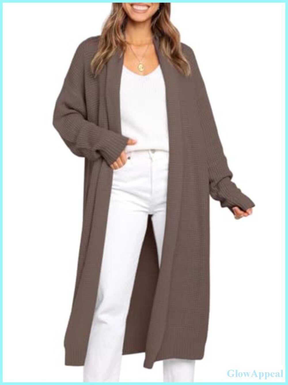 Women's Oversized Long Cardigan Sweater Coat Open Front Ribbed Knit Fall Winter